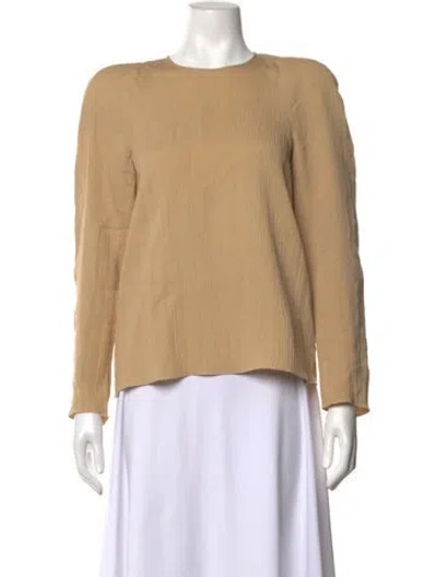 Pre-owned Tibi Crew Neck Long Sleeve Top In Neutrals
