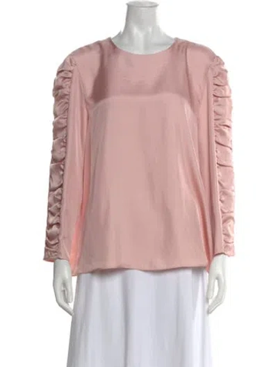 Pre-owned Tibi Crew Neck Long Sleeve Top In Pink