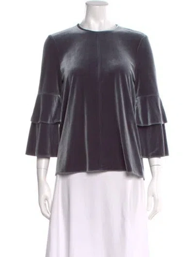 Pre-owned Tibi Crew Neck Long Sleeve Top In Purple