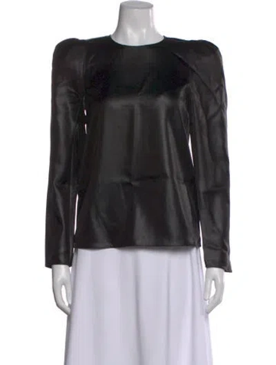 Pre-owned Tibi Crew Neck Long Sleeve Top W/ Tags In Black