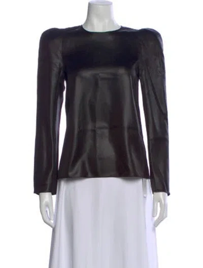 Pre-owned Tibi Crew Neck Long Sleeve Top W/ Tags In Black