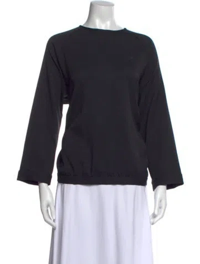 Pre-owned Tibi Crew Neck Long Sleeve Top W/ Tags In Black