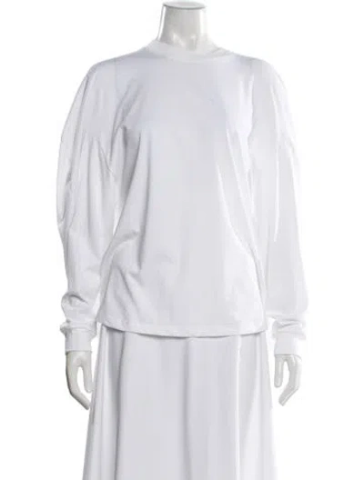 Pre-owned Tibi Crew Neck Long Sleeve Top W/ Tags In White
