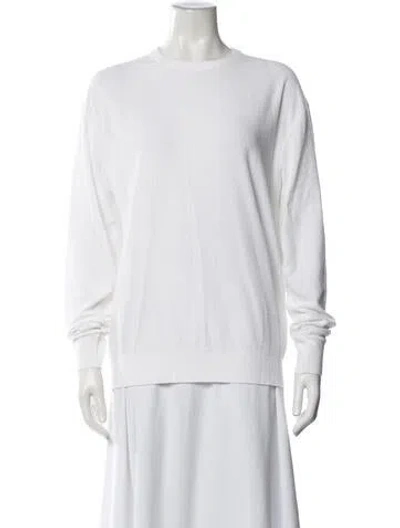 Pre-owned Tibi Crew Neck Long Sleeve Top W/ Tags In White
