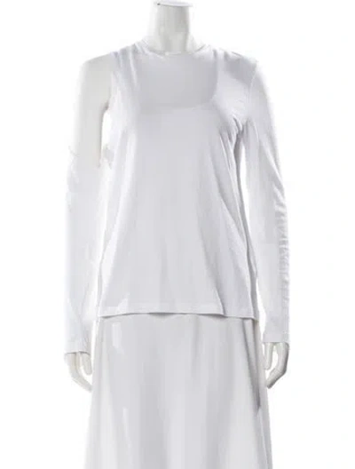 Pre-owned Tibi Crew Neck Long Sleeve Top In White