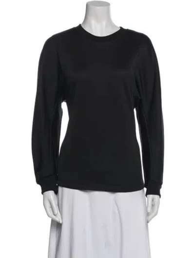 Pre-owned Tibi Crew Neck Long Sleeve T-shirt In Black