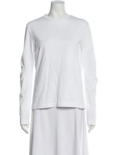 Pre-owned Tibi Crew Neck Long Sleeve T-shirt In White