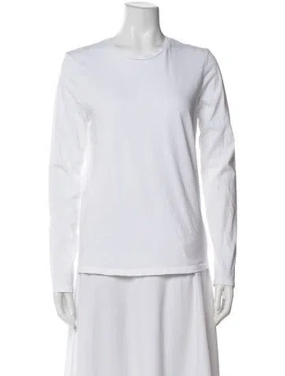Pre-owned Tibi Crew Neck Long Sleeve T-shirt In White