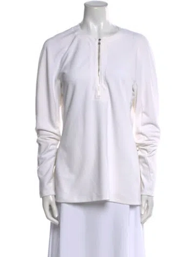 Pre-owned Tibi Crew Neck Long Sleeve Tunic In White