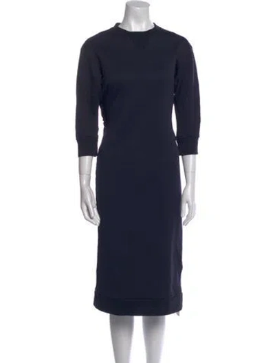 Pre-owned Tibi Crew Neck Midi Length Dress In Blue