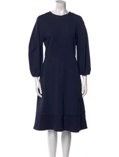 Pre-owned Tibi Crew Neck Midi Length Dress In Blue