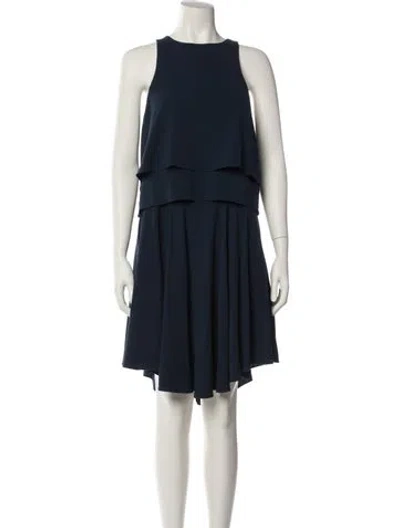 Pre-owned Tibi Crew Neck Midi Length Dress In Blue