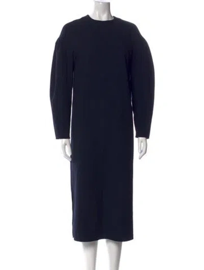 Pre-owned Tibi Crew Neck Midi Length Dress In Blue