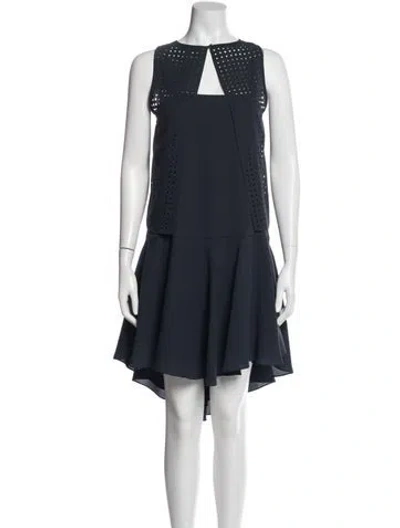 Pre-owned Tibi Crew Neck Midi Length Dress In Blue