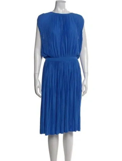 Pre-owned Tibi Crew Neck Midi Length Dress In Blue