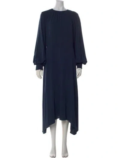 Pre-owned Tibi Crew Neck Midi Length Dress In Blue