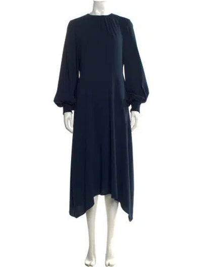 Pre-owned Tibi Crew Neck Midi Length Dress In Blue