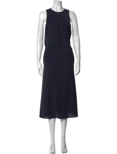 Pre-owned Tibi Crew Neck Midi Length Dress In Blue