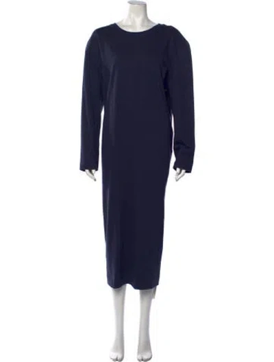 Pre-owned Tibi Crew Neck Midi Length Dress In Blue