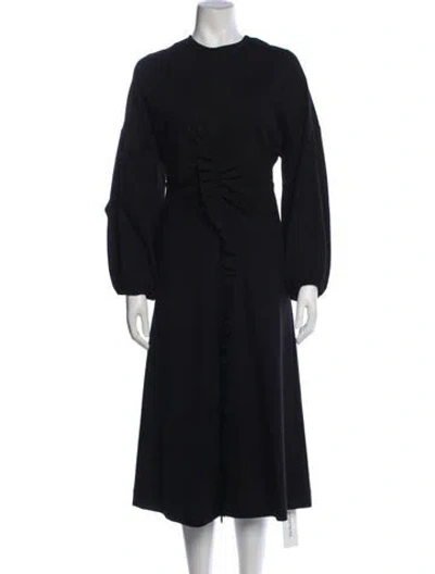Pre-owned Tibi Crew Neck Midi Length Dress In Blue