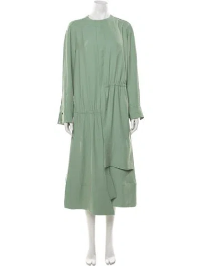 Pre-owned Tibi Crew Neck Midi Length Dress In Green
