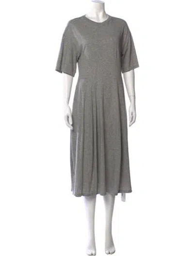 Pre-owned Tibi Crew Neck Midi Length Dress In Grey