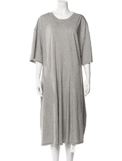 Pre-owned Tibi Crew Neck Midi Length Dress In Grey