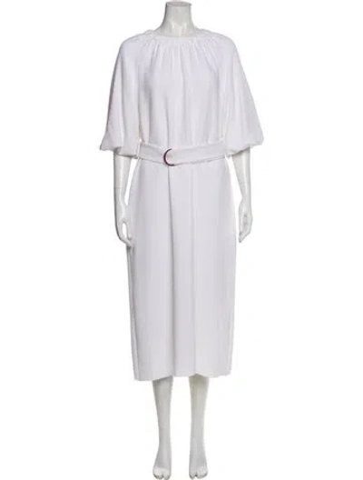 Pre-owned Tibi Crew Neck Midi Length Dress In Neutral