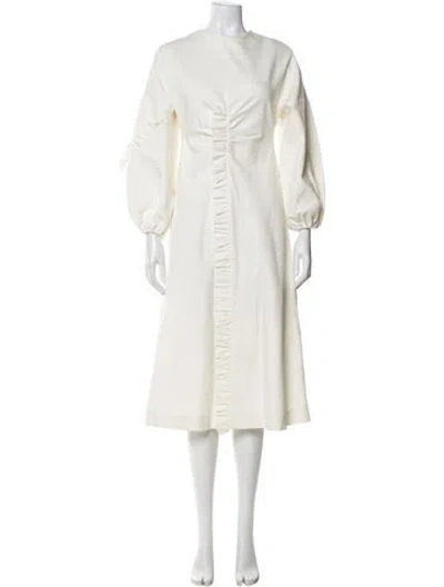 Pre-owned Tibi Crew Neck Midi Length Dress In Neutral
