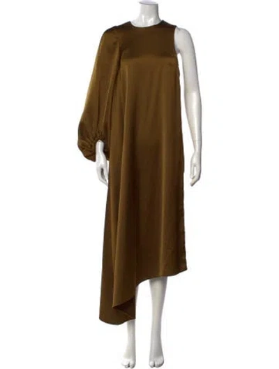 Pre-owned Tibi Crew Neck Midi Length Dress In Neutral