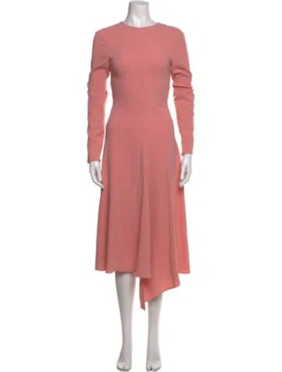 Pre-owned Tibi Crew Neck Midi Length Dress In Pink