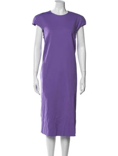 Pre-owned Tibi Crew Neck Midi Length Dress In Purple