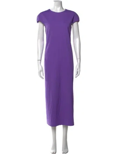 Pre-owned Tibi Crew Neck Midi Length Dress In Purple