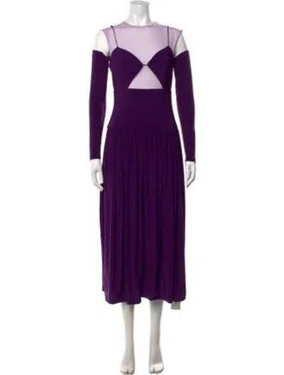 Pre-owned Tibi Crew Neck Midi Length Dress In Purple