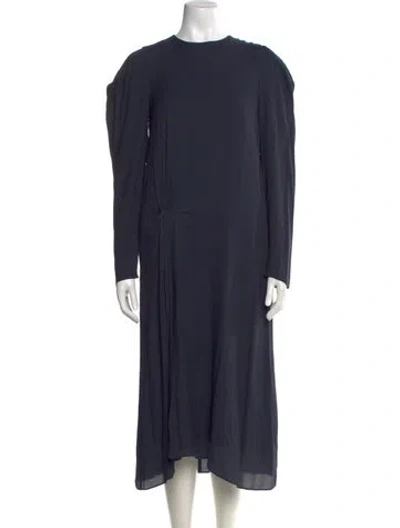 Pre-owned Tibi Crew Neck Midi Length Dress W/ Tags In Blue