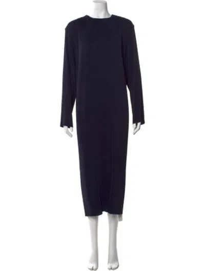 Pre-owned Tibi Crew Neck Midi Length Dress W/ Tags In Blue