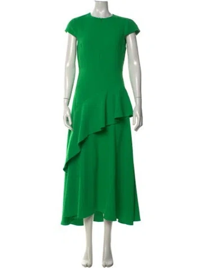 Pre-owned Tibi Crew Neck Midi Length Dress W/ Tags In Green