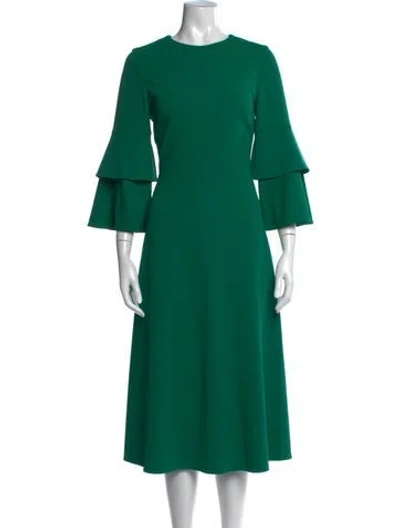 Pre-owned Tibi Crew Neck Midi Length Dress W/ Tags In Green