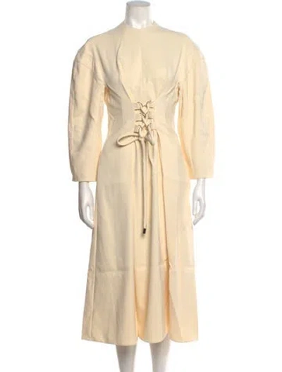 Pre-owned Tibi Crew Neck Midi Length Dress W/ Tags In Neutrals
