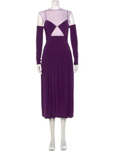 Pre-owned Tibi Crew Neck Midi Length Dress W/ Tags In Purple