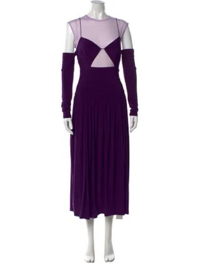 Pre-owned Tibi Crew Neck Midi Length Dress W/ Tags In Purple