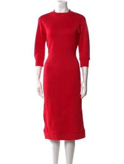 Pre-owned Tibi Crew Neck Midi Length Dress W/ Tags In Red