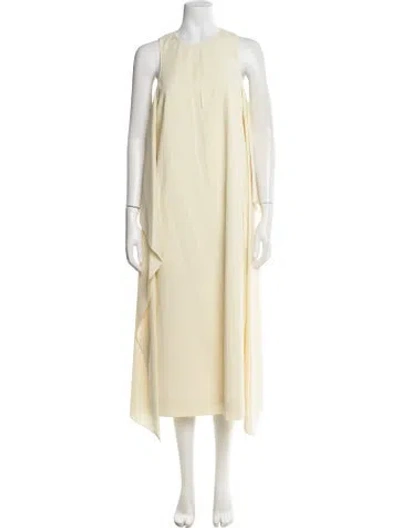 Pre-owned Tibi Crew Neck Midi Length Dress W/ Tags In Yellow