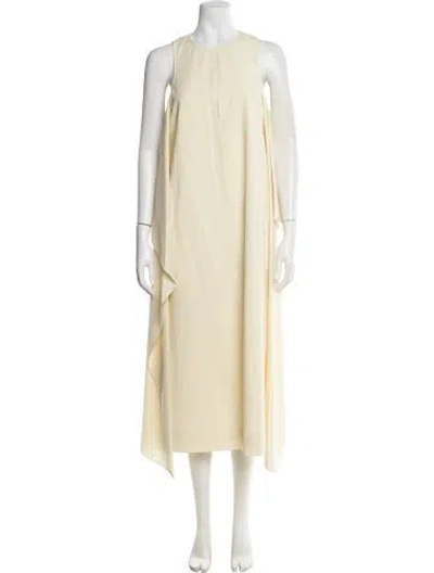 Pre-owned Tibi Crew Neck Midi Length Dress W/ Tags In Yellow