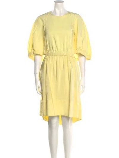 Pre-owned Tibi Crew Neck Midi Length Dress In Yellow