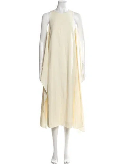 Pre-owned Tibi Crew Neck Midi Length Dress In Yellow