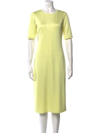 Pre-owned Tibi Crew Neck Midi Length Dress In Yellow