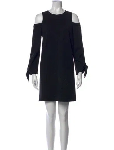 Pre-owned Tibi Crew Neck Mini Dress In Black