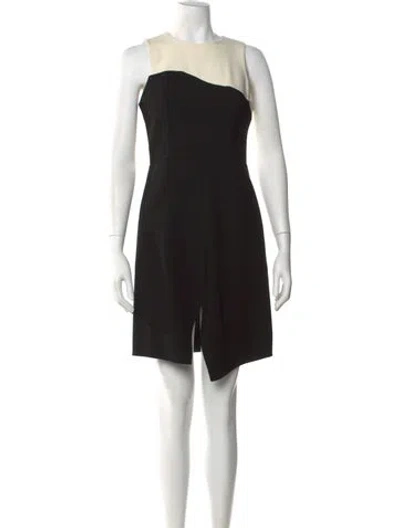 Pre-owned Tibi Crew Neck Mini Dress In Black