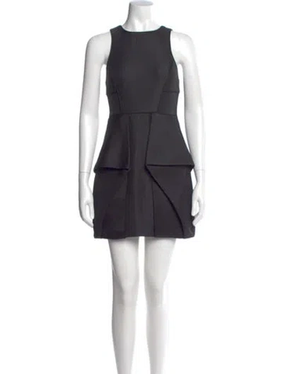 Pre-owned Tibi Crew Neck Mini Dress In Black